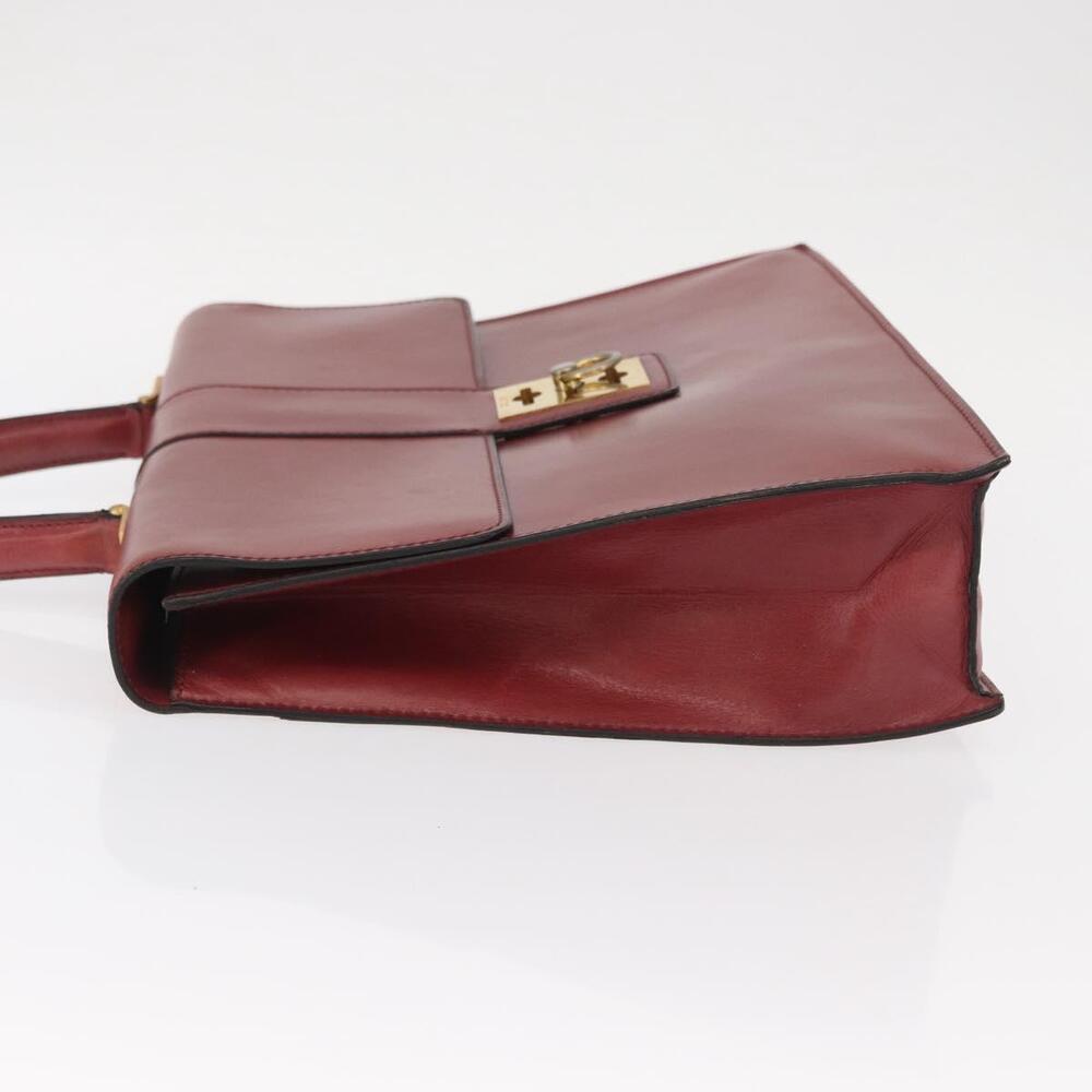 CELINE Hand Bag Leather Red Gold Auth 161005 - Picture 4 of 16